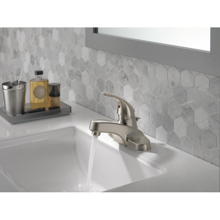 Core Brushed Nickel Single Handle Bathroom Faucet