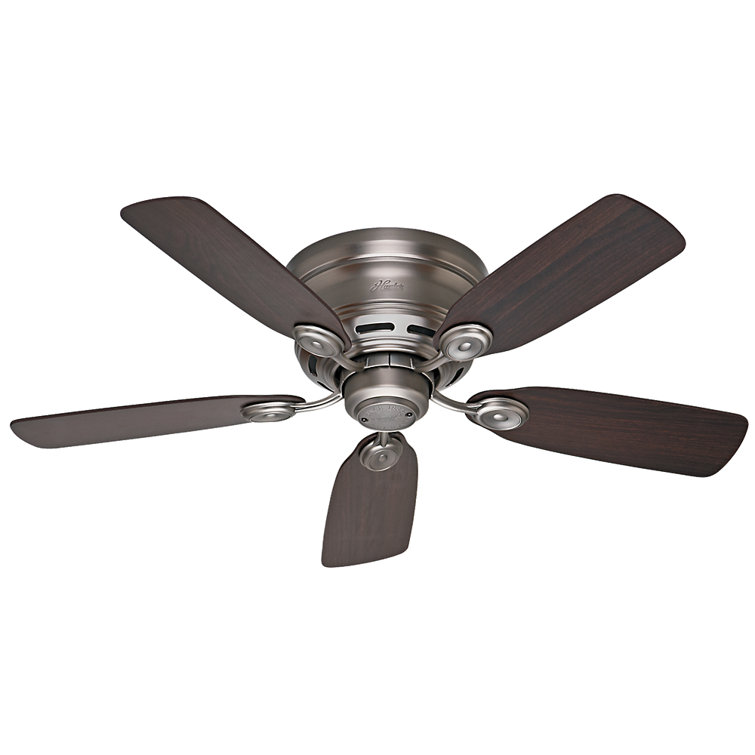 Antique Pewter 42" Low Profile Ceiling Fan with Reversible Chestnut/Walnut Blades