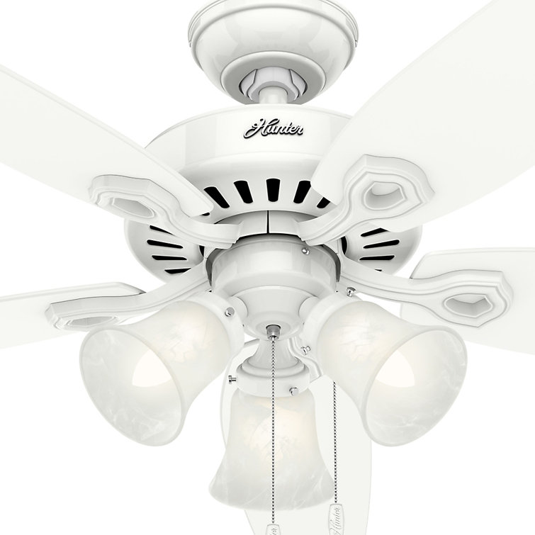 52" Snow White MDF Ceiling Fan with LED Lights