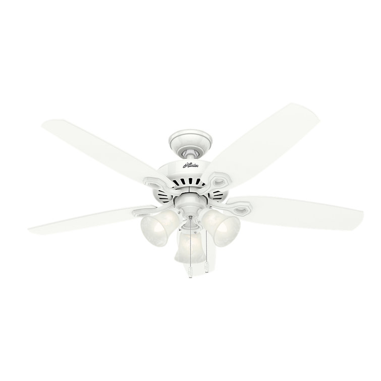 52" Snow White MDF Ceiling Fan with LED Lights