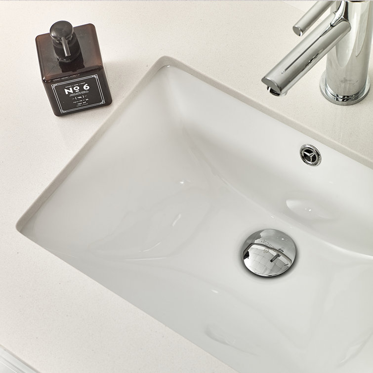 White Quartz Stone Wall Mounted Vanity Set with Medicine Cabinet