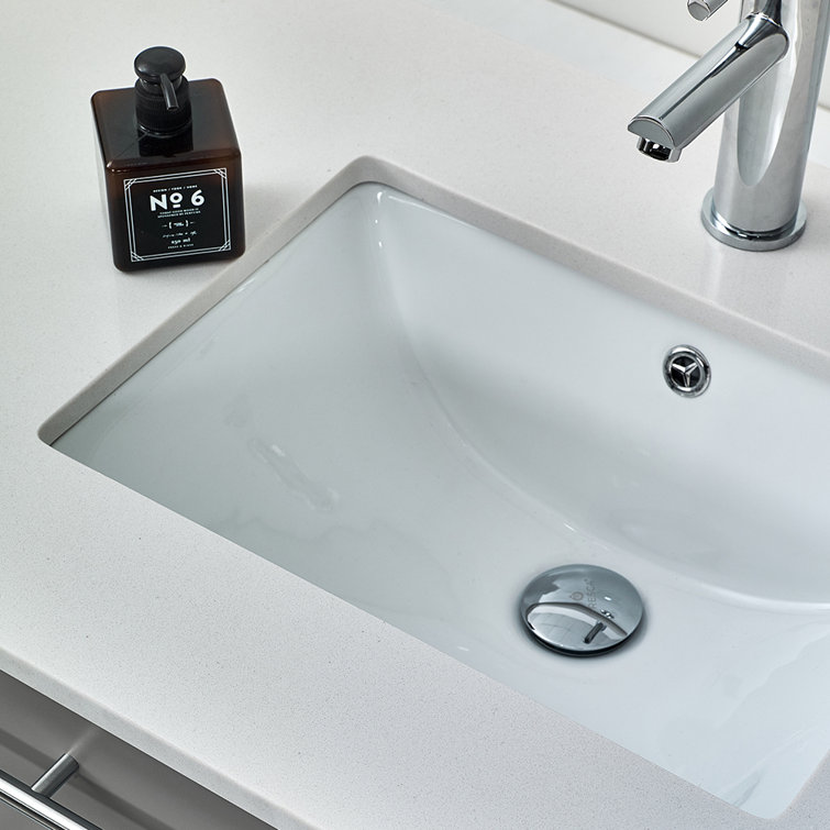 Lucera 24" Wall Hung Gray Quartz Top Modern Bathroom Vanity