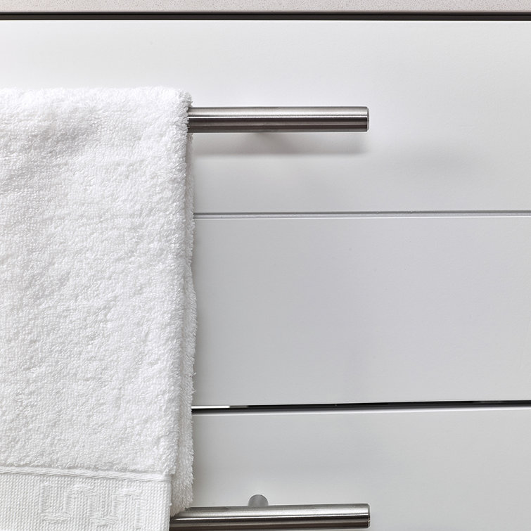 White Quartz Stone Wall Mounted Vanity Set with Medicine Cabinet
