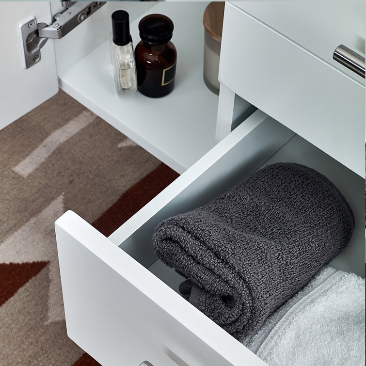 Lucera 36" White Wall Mounted Single Vessel Sink Vanity
