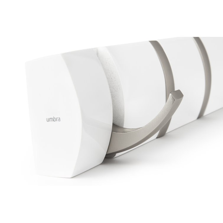 Umbra Flip 8 Sleek White Hardwood Wall Hook