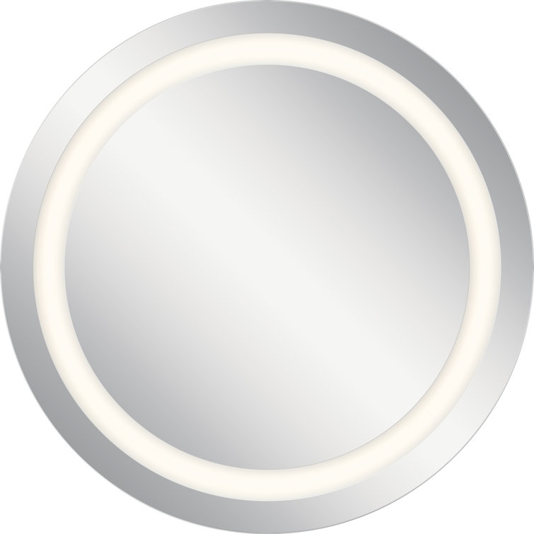 Sleek Contemporary 33.5" LED Backlit Wall Mirror with Frosted Edge