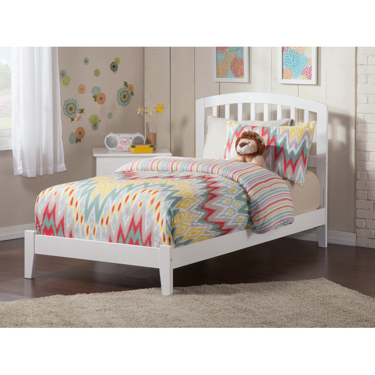 Walnut Twin Mission Wood Bed Frame with Headboard