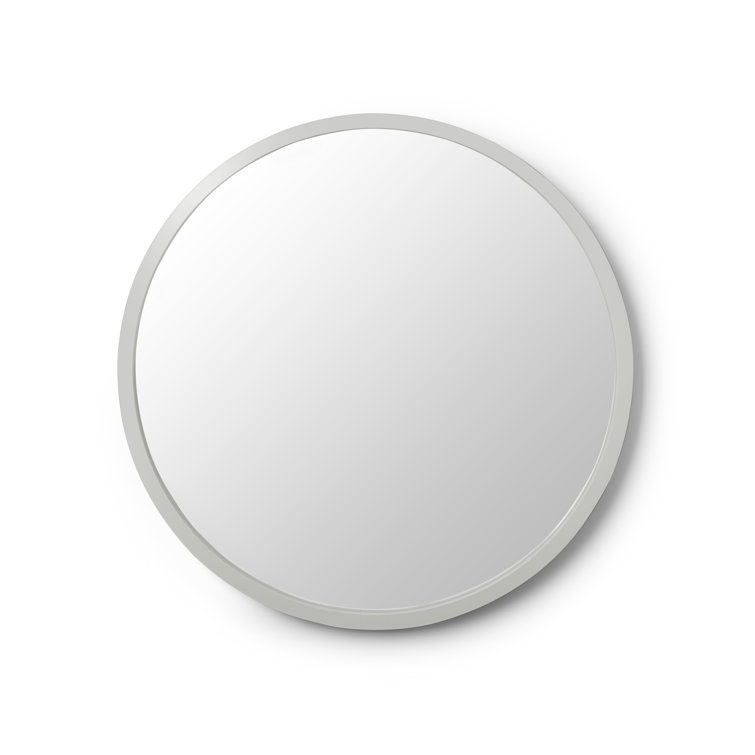 26'' Modern Black Round Wall Mirror with Rubber Frame