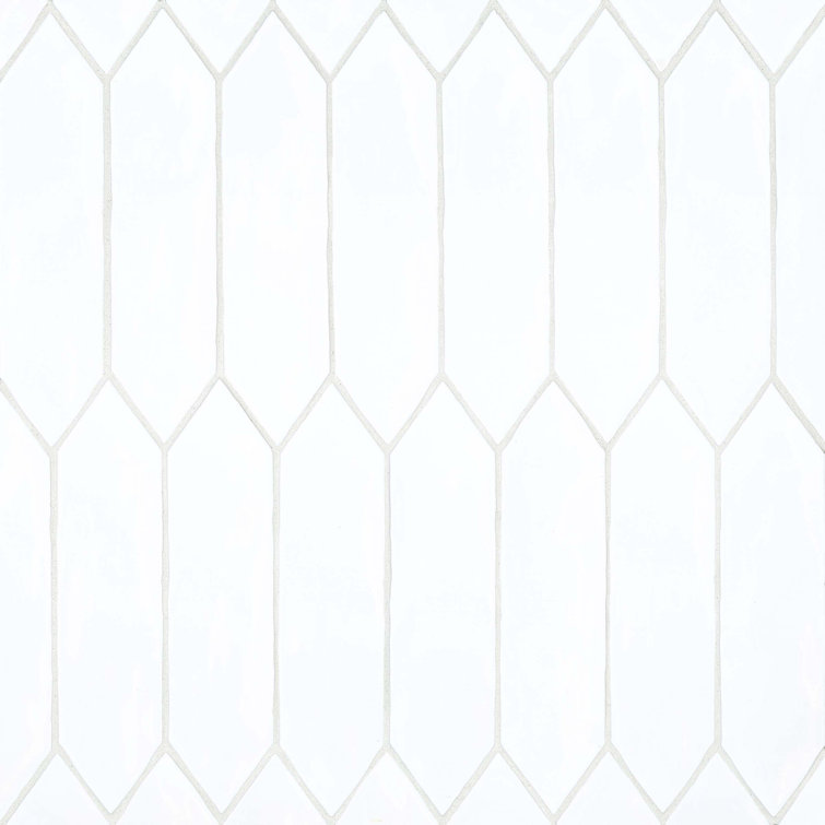 Glossy White Rectangular Ceramic Picket Tile 3" x 12"