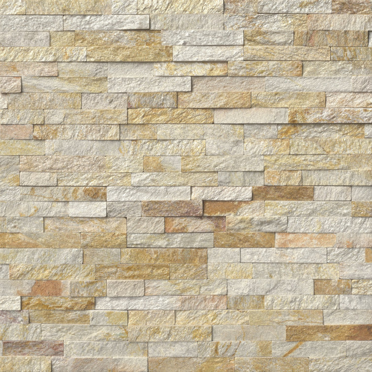 Sparkling Autumn Natural Quartzite 6" x 24" Wall Tile Panel