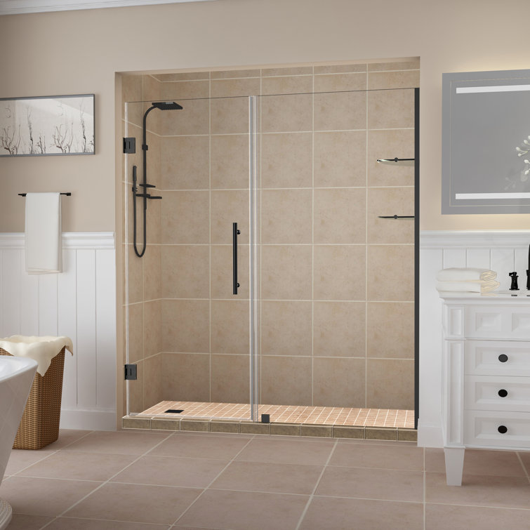 Belmore GS Frameless Chrome Hinged Shower Door with Clear Glass
