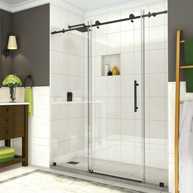 Aston SDR984EZ-MB-72-10 Coraline 72" x 76" Single Sliding Frameless Shower Door