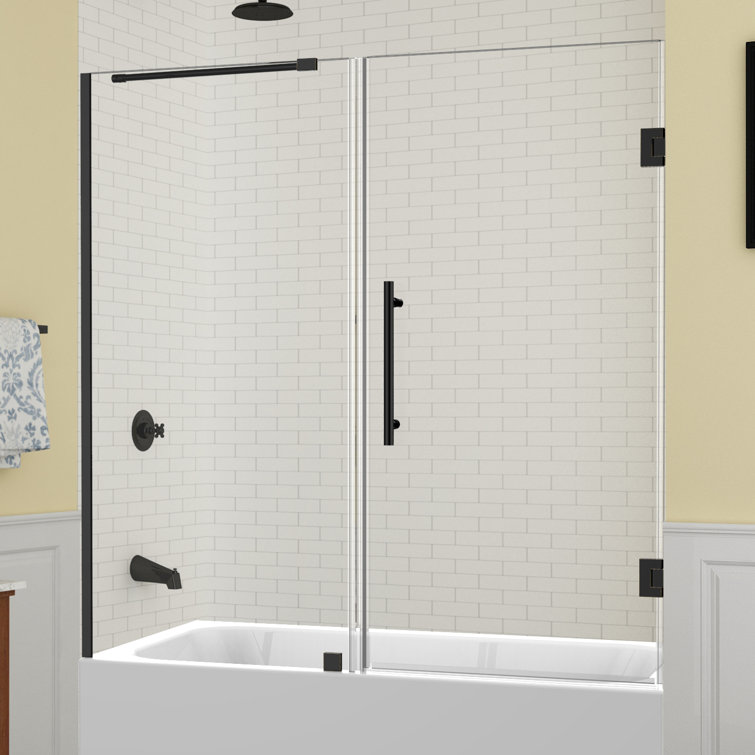 Belmore 60'' x 60'' Frameless Clear Tempered Glass Tub Door