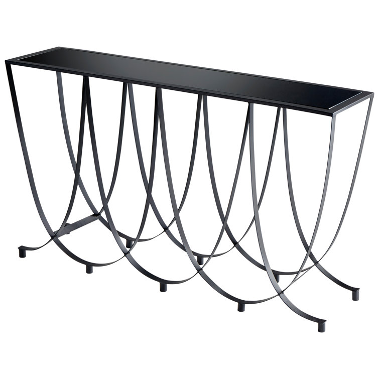 Suffolk 55'' Black Iron and Glass Console Table