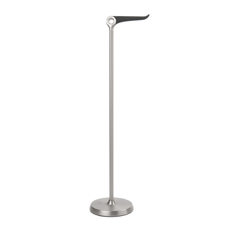 Gray Steel Freestanding Toilet Paper Holder with Reserve