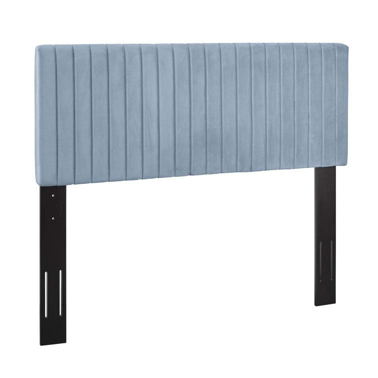 Light Blue Velvet Upholstered Full/Queen Tufted Headboard