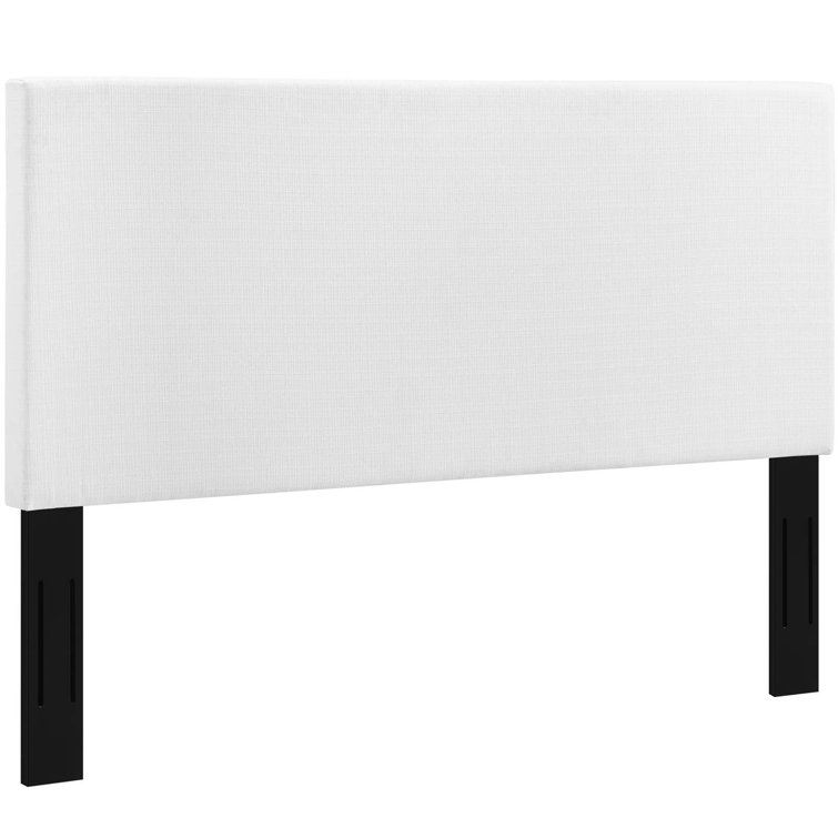 Elegant White Linen Fabric Upholstered Full/Queen Tufted Headboard