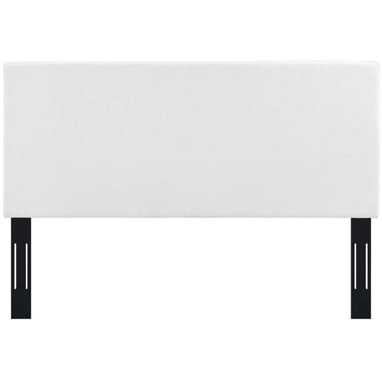 Elegant White Linen Fabric Upholstered Full/Queen Tufted Headboard