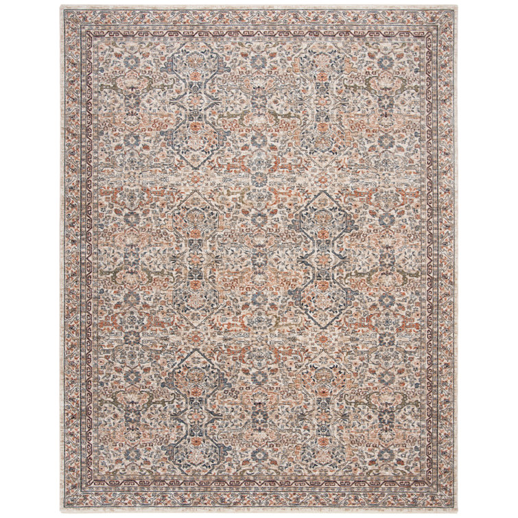 Hand-Knotted Ivory Synthetic 8'9" x 11'10" Stain-Resistant Area Rug