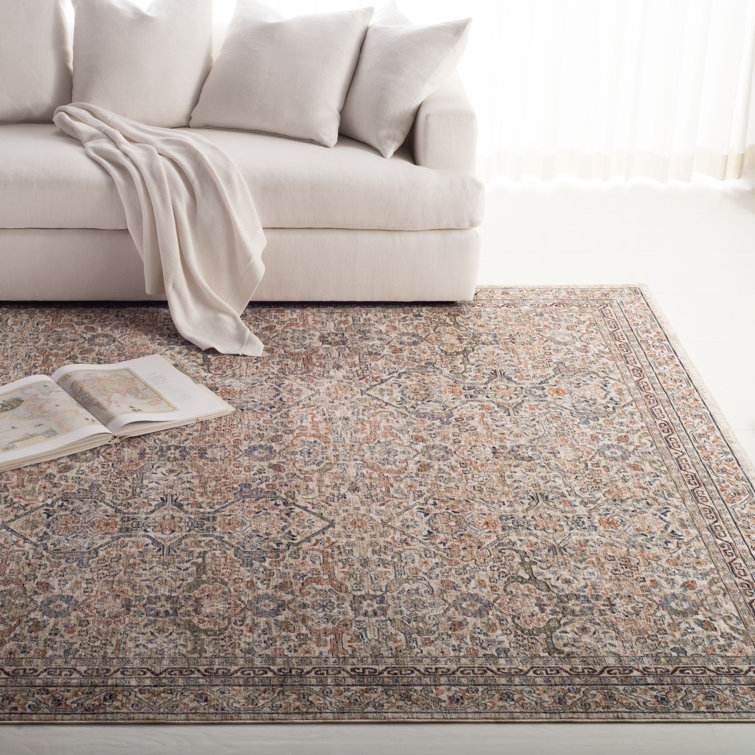 Hand-Knotted Ivory Synthetic 8'9" x 11'10" Stain-Resistant Area Rug