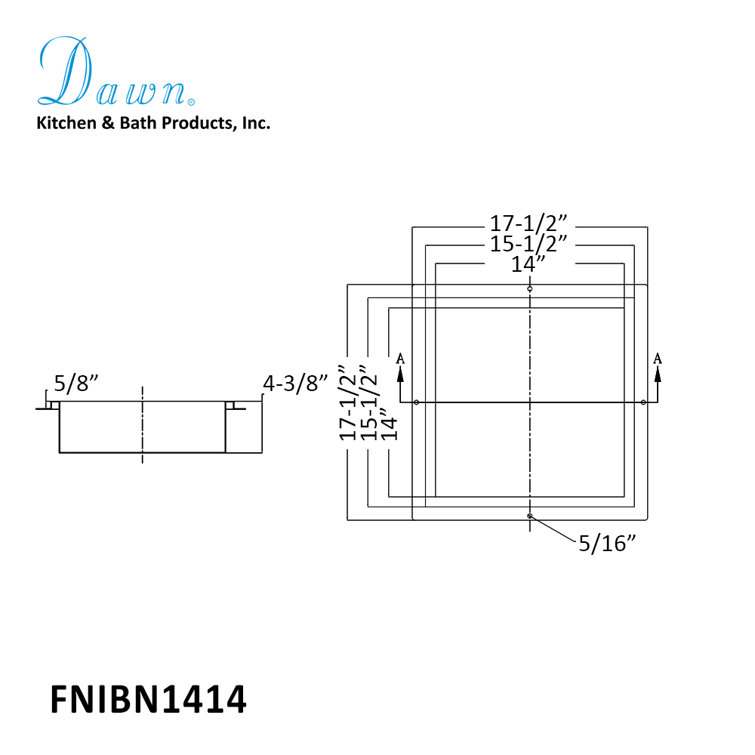 Stainless Steel 14" x 14" Shower Niche Shelf