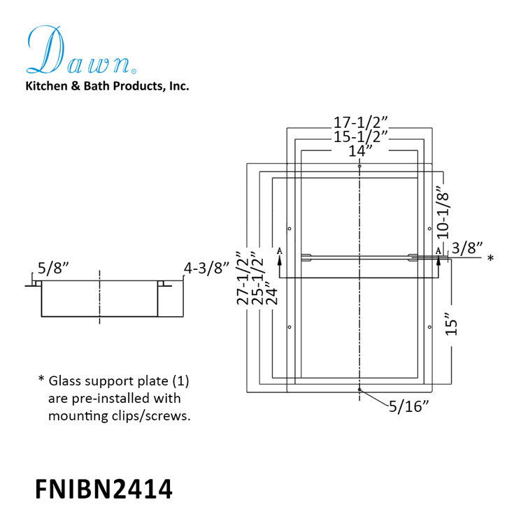 Stainless Steel Shower Niche with Glass Shelf
