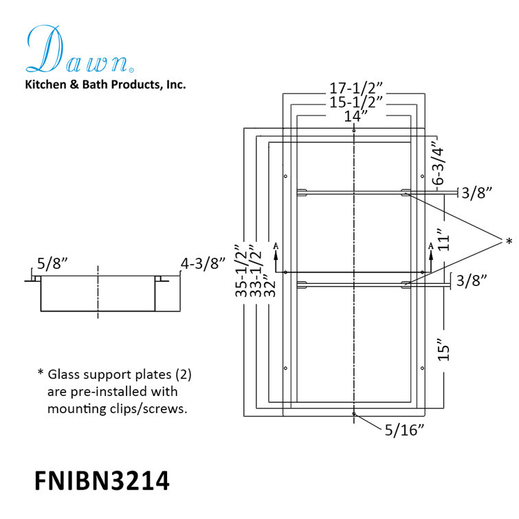 Stainless Steel Shower Niche with Glass Shelves