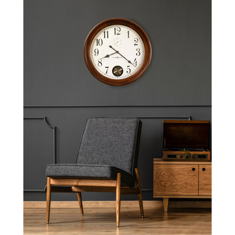 Auburn Cherry Finish Traditional Wall Clock with Antique White Dial