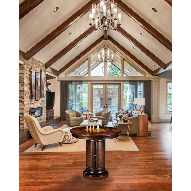 Ithaca Round Brown Wood Traditional Dining Table