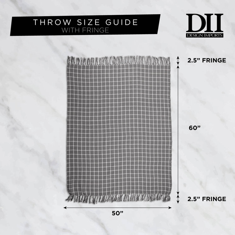 Cozy Cotton Sherpa Double Diamond 50"x60" Throw Blanket - Stone