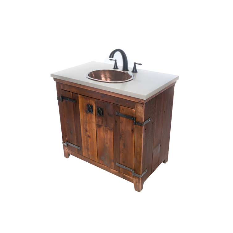 Rustic Chestnut Solid Wood 30" Single Freestanding Vanity Base