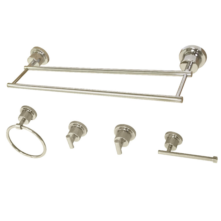 Polished Nickel 5-Piece Bathroom Hardware Set