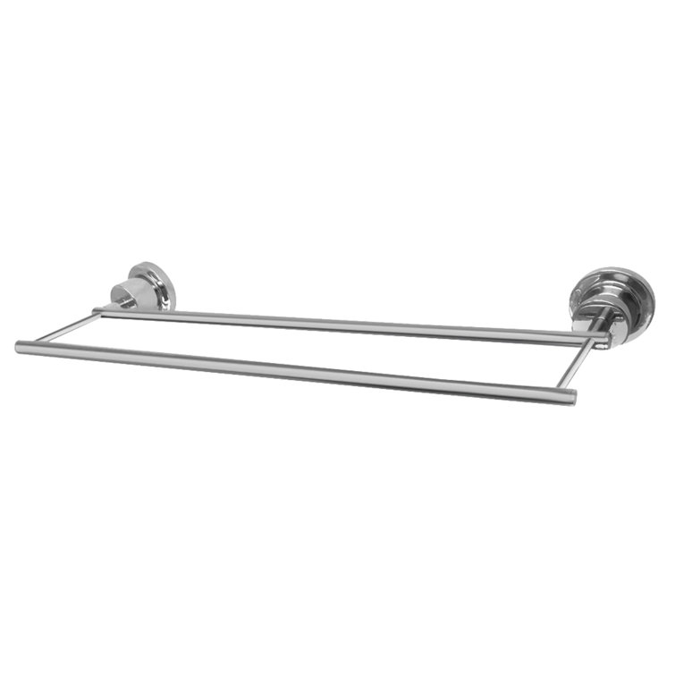 Polished Chrome 18-Inch Dual Wall Mounted Towel Bar