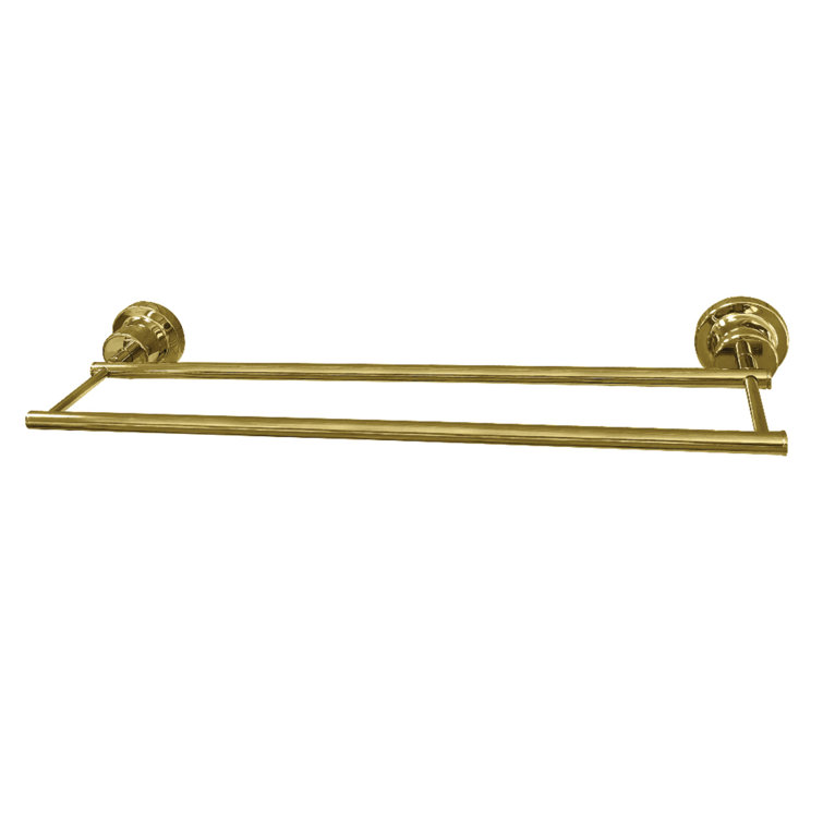 Polished Brass 18-Inch Dual Wall Mounted Towel Bar