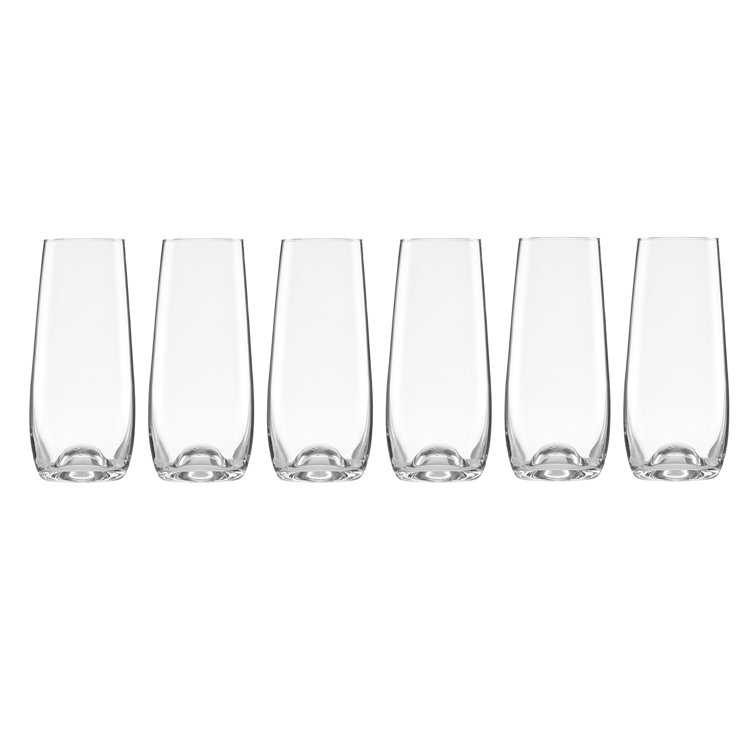 Elegant Clear Crystal Stemless Champagne Flute Set of 6