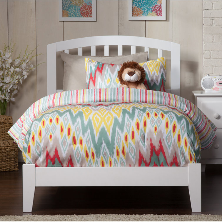 Walnut Twin Mission Wood Bed Frame with Headboard