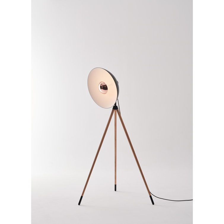 Apollo Beech Wood Tripod LED Floor Lamp, Energy Star Certified