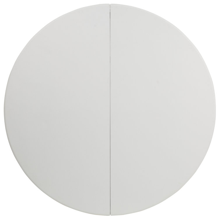 Granite White 60'' Round Bi-Fold Table with Metal Frame and Handle