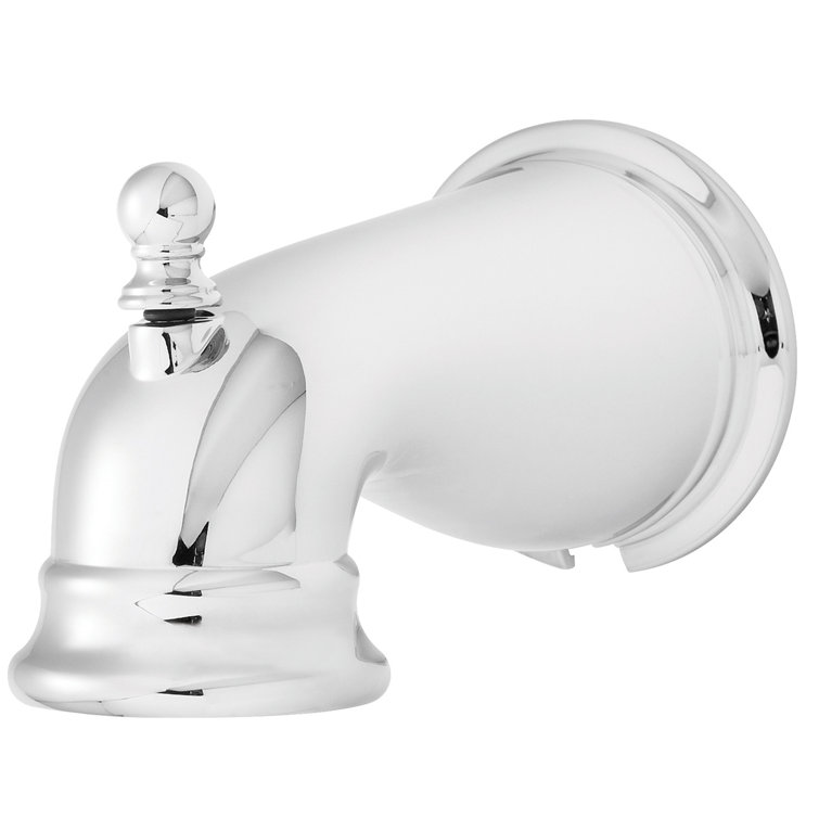 Polished Chrome Wall Mounted Tub Spout with Diverter