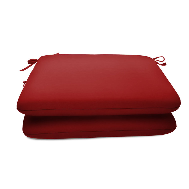 Sunbrella Red Canvas Outdoor Chair Cushions, 20" x 20"