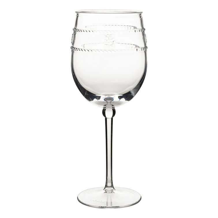 Isabella 14 oz Clear Acrylic Wine Glass with Twisted Cord Trim