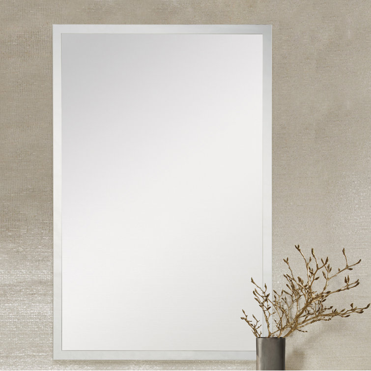 Sleek Rectangular Frameless Glass Wall Mirror