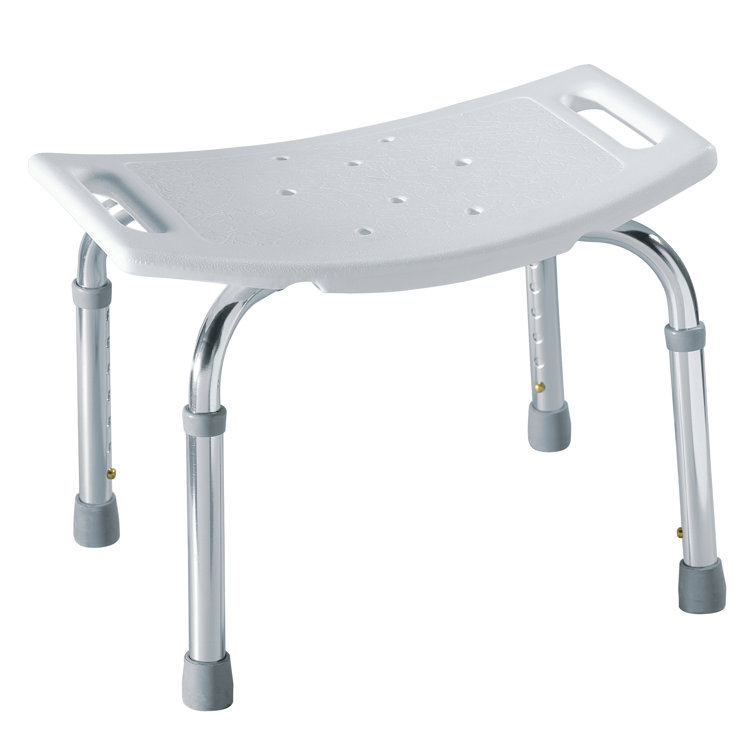 White Adjustable Plastic and Aluminum Tub and Shower Chair