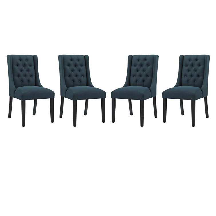 Azure Upholstered High Back Wood Side Chair Set