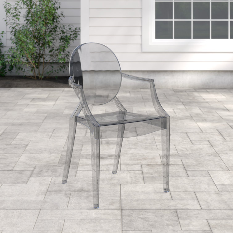 Ethereal Grace 36" Transparent Clear Acrylic Arm Chair