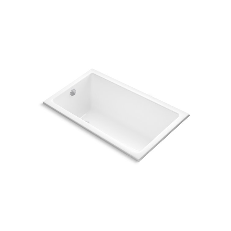 White Acrylic Small Rectangular Drop-In Bathtub
