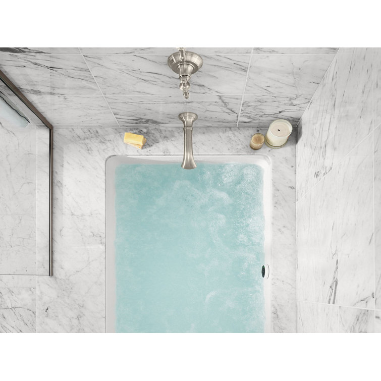 White Acrylic Small Rectangular Drop-In Bathtub
