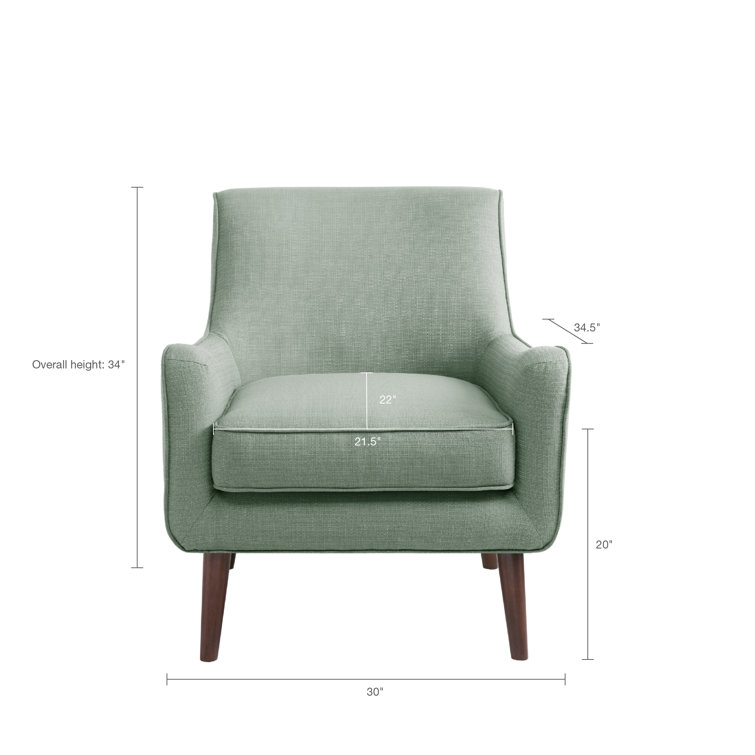Liam Seafoam Mid-Century Accent Chair with Espresso Wooden Legs