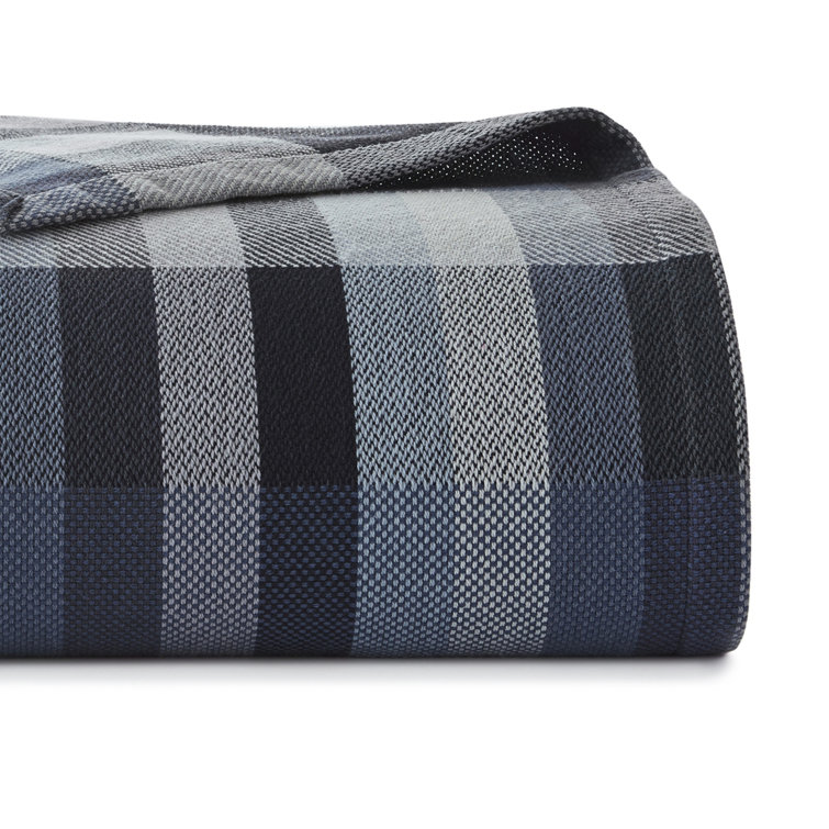 Windsor Stripe Blue Cotton Full/Queen Blanket