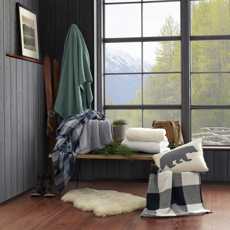 Windsor Stripe Blue Cotton Full/Queen Blanket